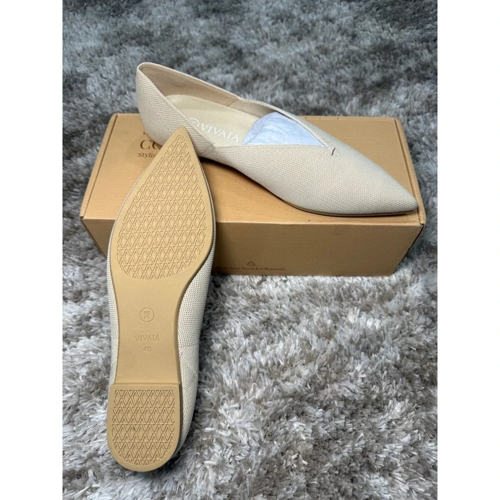 VIVAIA Pointed-Toe V-Cut Flats EU 40 / US 9 - Picture 5 of 8